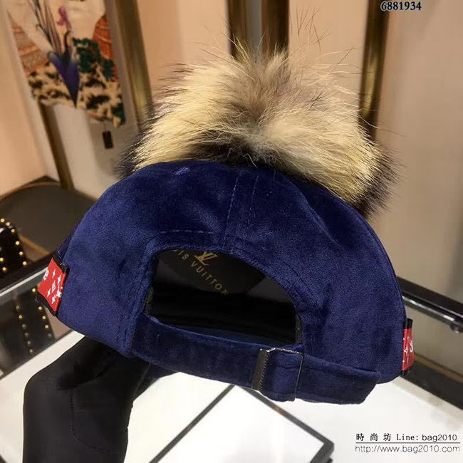 LV與supreme聯名秋冬款 時尚百搭絲絨棒球帽 6881934 LLWJ5818